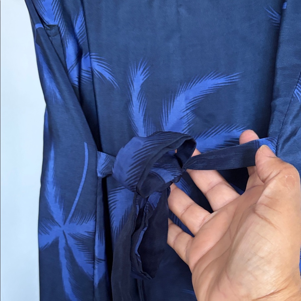 Navy Palm Tree Print Maxi Dress - Picture 7 of 8